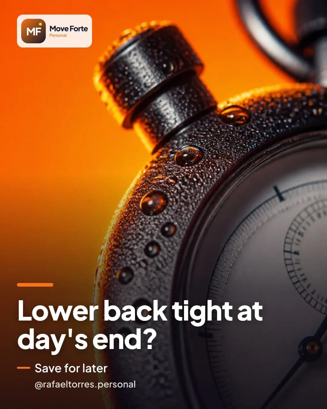 Instagram design created by Postaro for @rafaeltorres.personal: Lower back tight at day's end?