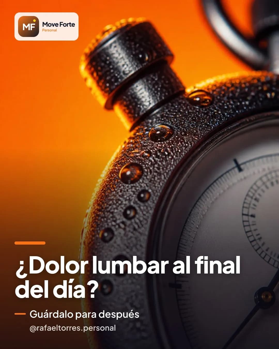 Diseño de Instagram creado por Postaro para @rafaeltorres.personal: ¿Dolor lumbar al final del día?