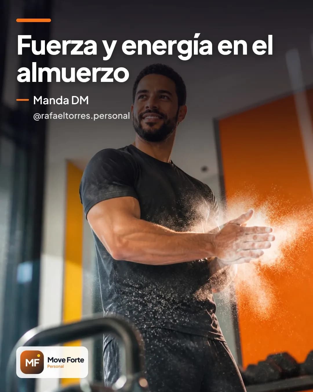 Diseño de Instagram creado por Postaro para @rafaeltorres.personal: Fuerza y energía en el almuerzo